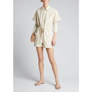 Trave Ellen Tie-Waist Utility Romper in Bone